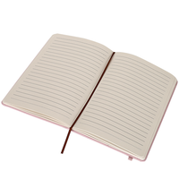 Individuelles Logo A5/A6/A4 Größe Umweltfreundlicher Hardcover-Notizbuch mit Fadenbindung für Schönheitssalons, 80 Blatt, Rosa Leder