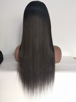 Perruque brésilienne naturelle vierge, cheveux lisses, 30 pouces, avec bonnet en dentelle transparente Hd, 13x4x1 T