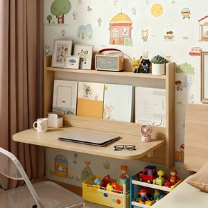 Bureau <span class=keywords><strong>mural</strong></span> portable suspendu, pliable, avec étagère intégrée, style tête de <span class=keywords><strong>lit</strong></span>, pour chambre à coucher - Product Image 4