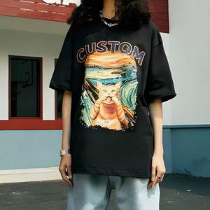 ผู้ผลิตเสื้อยืด LTD-MT1021 รับสั่งทำเสื้อยืดพิมพ์ลายปัก ทรงหลวม สไตล์สตรีทแวร์ เสื้อยืดโอเวอร์ไซส์ เสื้อยืดยูนิเซ็กส์ - Product Image 1
