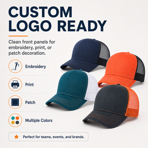 หมวกวิ่งผ้าฝ้ายขายส่งแบบ 5 ชิ้น แห้งเร็ว พร้อมโลโก้สะท้อนแสง - Product Image 4