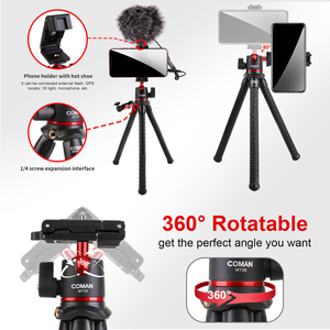 COMAN MT35 Selfie Cámara de vídeo de acción Flexible Octopus <span class=keywords><strong>Dslr</strong></span> Trípode para teléfono móvil - Product Image 3