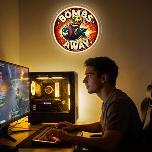 ป้ายไฟนีออน <span class=keywords><strong>Bomb</strong></span> Away สำหรับตกแต่งผนัง, ป้ายเท่ๆ สำหรับห้องแมนเคฟ โรงรถ ไฟนีออนแบบกำหนดเอง ไฟนีออน LED - Product Image 6