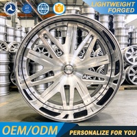 Jantes forgées 3 pièces 713-1 Deep Dish 22 23 24 26 pouces en argent brossé pour Mercedes Classe G GLE Maybach 5x130 SUV de luxe
