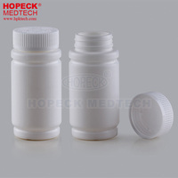 Bouteille en plastique de qualité médicale HOPECK 50/200 ml, couleur personnalisée, impression sérigraphique, bouteille vide pour le stockage de pilules et de médicaments liquides