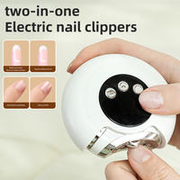 Coupe-ongles électrique automatique 2-en-1 avec lame courbée, coupe-ongles en plastique avec boîte de rangement, rechargeable par Type-C, pour bébé et adulte