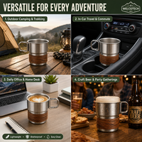 Tasse à café portable en acier inoxydable 304 à paroi simple, 10 oz, pour voiture, camping, voyage, extérieur, bière glacée, logo personnalisé