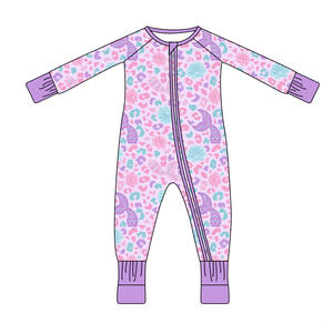 Özel baskı bebek giysileri toptan çocuk giyim bambu viskon Spandex uyuyanlar bambu bebek pijama pijama - Product Image 2