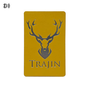 Tarjeta de cuero NFC personalizada, tarjeta de visita NTAG213 <span class=keywords><strong>RFID</strong></span> de lujo, tarjeta de cuero con Chip NFC - Product Image 1