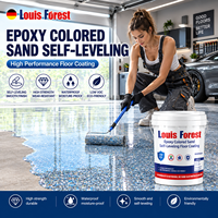 Peinture de sol autolissante premium à base de solvant pour garage, sous-sol, atelier, sols en ciment et sable de quartz coloré