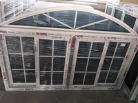 Fenêtres coulissantes en PVC demi-lune, à simple ou double vitrage, pour maisons