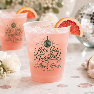 Vasos de Plástico Personalizados para Despedida de Soltera, Graduación, con Impresión en Oro Rosa, Ecológicos, para Despedida de Soltera - Product Image 1