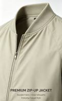 Blouson bomber homme uni respirant pour l'hiver, style streetwear, avec logo personnalisé, décontracté, zippé, col montant, coupe-vent