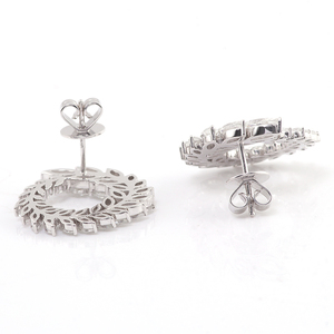 Đồ trang sức mỹ Marquise cắt Gradient đá vvs moissanite Bông tai Stud 10K vàng trắng Bông tai quà tặng cho phụ nữ - Product Image 4
