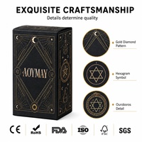 Boîte de parfum rigide de luxe noire Alchemy Star Moon, boîte d'emballage personnalisée en feuille d'or, boîte de parfum vide pour parfum de 100 ml