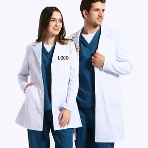 Ultra-thin hospital overalls beauty overalls health service scratch jackets white laboratory jackets