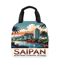 Op maat gemaakte Saipan-kunstwerkprint geïsoleerde lunchkoeltas Multifunctionele draagbare voedselopbergtas voor kamperen, wandelen, vissen, strand