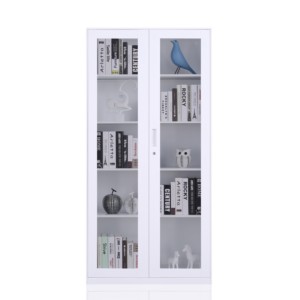 Biblioteca uso 2 porta in vetro armadio di stoccaggio in metallo/acciaio inox libro cabinet - Product Image 5