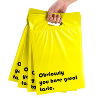 Nouvelles pochettes d'expédition biodégradables personnalisées avec poignées colorées et logo pour vêtements
