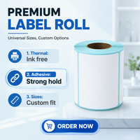 Rouleaux de papier pour étiquettes thermiques personnalisées, étiquettes thermiques vierges imperméables avec code-barres