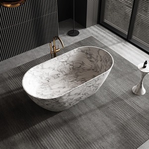 <span class=keywords><strong>Baignoire</strong></span> ovale autoportante en <span class=keywords><strong>pierre</strong></span> artificielle, motif <span class=keywords><strong>imitation</strong></span> marbre, moderne, pour hôtel, maison d'hôtes, salle de bain de luxe - Product Image 1