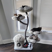 Lit pour chat en forme de grande fleur, usage domestique, adapté à toutes les saisons, amovible, lavable, jouet en sisal résistant aux griffes, structure d'escalade pour chat