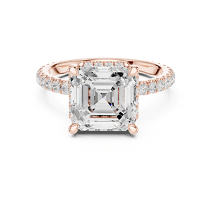 Women's Halo <b>Solitaire</b> Asscher Engagement Diamond <b>Ring</b> 925 Sterling <b>Silver</b> Wedding Party Anniversary Gift - Product Image 1