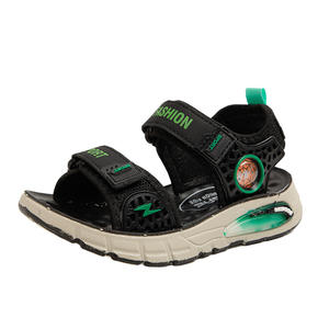 Nouvelles sandales de plage décontractées pour garçons, été 2025, fermeture velcro, cuir synthétique bleu/vert, grandes tailles pour enfants et étudiants - Product Image 5