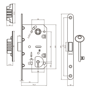 Phổ Biến Nhất Ý Thiết Kế Kích Thước Khóa 8550 9050 9650 Khóa Cửa Từ Cho Nội Bộ Cửa - Product Image 6