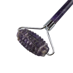100% véritable naturel <span class=keywords><strong>Anti</strong></span>-âge Guasha <span class=keywords><strong>Massage</strong></span> personnalisé améthyste Derma <span class=keywords><strong>visage</strong></span> pierre boule Gua Sha rouleau masseur - Product Image 3