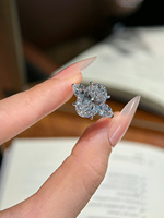 Fournisseur de bijoux fins, cadeaux de fiançailles pour femmes, bague en or 14 carats creuse personnalisée avec 3 pierres de diamant de laboratoire de 1 à 3 carats