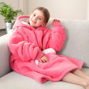 Nes Design Custom <strong>Blanket</strong> Super Soft Fluffy Sherpa Flannel <strong>Hoodie</strong> Sweatshirt Wearable <strong>Hoodie</strong> <strong>Blankets</strong> for Kids - Product Image 2
