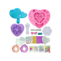 Kit de fabrication de bracelets à perles 2-en-1 pour enfants, jouet de beauté pour le maquillage et le nail art, avec autocollants pour ongles