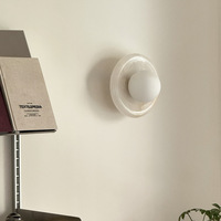 Applique Murale en Marbre de Jade Blanc Naturel, Luminaire de Luxe pour Restaurant et Hôtel, Lampe Murale LED Moderne pour Chambre, Salon, Couloir