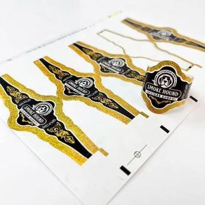 สติกเกอร์ติดซิการ์คุณภาพสูง ปั๊มโลโก้ฟอยล์ทอง แบบกำหนดเอง กันน้ำ เป็นมิตรกับสิ่งแวดล้อม ทำจากกระดาษอาร์ต - Product Image 1