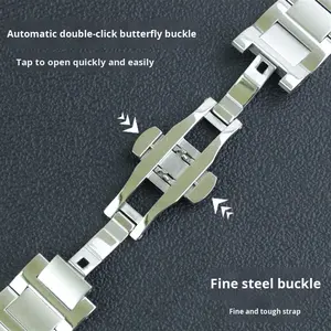 Cinturino per Orologio in Acciaio Inossidabile di Alta Qualità con Interfaccia Convessa per Modello <span class=keywords><strong>Cartier</strong></span> - Product Image 3