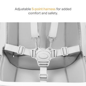 <span class=keywords><strong>Chaise</strong></span> <span class=keywords><strong>haute</strong></span> personnalisée pour bébé et tout-petit avec siège transparent et rotation à 360° °   Fauteuil pivotant, blanc et gris avec pieds en bois - Product Image 6
