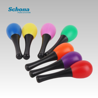 Orff Colorful Plastic Maraca Kids Percussion Shaker Early Education Musical Instrument for Kindergarten Teaching Use 13*4cm