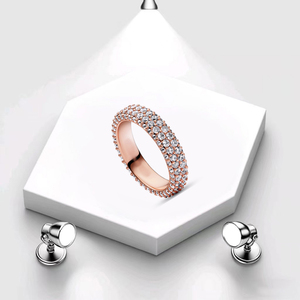 Bague de la Roue du Destin en forme de cœur rose plaquée or rose haut de gamme en gros, bague de souhait en os de marguerite pour femme, bijoux de haute qualité - Product Image 6