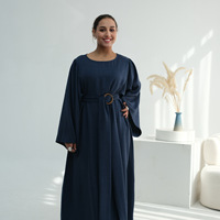 Robe Abaya pour femmes, style turc, vêtements islamiques modestes, boutons en bois, kaftan, vêtements musulmans de Dubaï, robe longue à manches longues, vente en gros