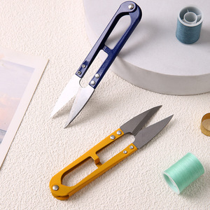 U Shaped Embroidery <b>Scissors</b> Mini <b>Sewing</b> Clothing Cross Stitch Thread Cutter Durable Home Use Random Color - Product Image 3