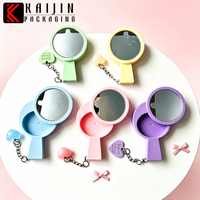 Miroir de Maquillage Portable Mini Porte-clés, Étui Compact en ABS avec Miroir pour Sac, Miroir Cosmétique de Poche Tendance