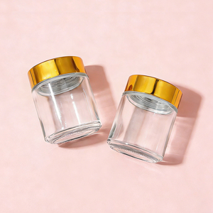 Botol Kaca Krim Lotion Tubuh Skincare Mulut Lebar 200g Grosir, Botol Kapsul Mentega Bening Doff 200ml Dengan Tutup Sekrup Emas - Product Image 3