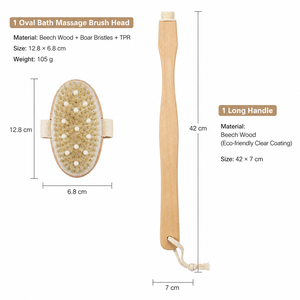 Hardware Tools Eco Friendly Natural Wooden <b>Brush</b> With Exfoliating <b>Brush</b> for Dry Brushing Dual Use - Product Image 2