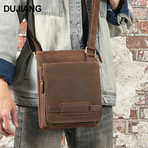 Sac bandoulière pour homme Dujiang en cuir véritable, grande capacité, résistant à l'usure, usage quotidien, printemps 2026 - Product Image 2