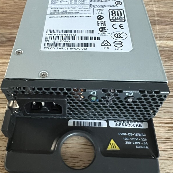 Plc Pwr-c5-1kwac 1000w Power Supply 80 Plus Platinum for 9200 Series for Warranty Product Discontinued