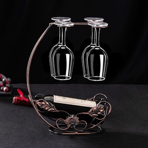 Jiuyi Hoogwaardige Ijzeren Rode Wijnrek Elegante Eettafel Wijnkast Met Decoratieve Ornamenten Voor Glaswerk Display - Product Image 2
