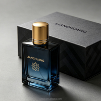 Botella de Perfume Cuadrada de Lujo con Tapa Dorada de 100 ml, Botella de Vidrio y Caja Disponibles, Muestras Gratis Disponibles