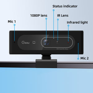Windows Hello Type-C Webcam 4K <span class=keywords><strong>Full</strong></span> <span class=keywords><strong>HD</strong></span> Cámara Web en línea Micrófono ANC incorporado para conferencias Videollamadas - Product Image 3
