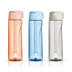 Bouteille d'eau sport en plastique Tritan personnalisée avec logo du fabricant, avec paille et couvercle anti-éclaboussures <span class=keywords><strong>pour</strong></span> adultes - Product Image 1